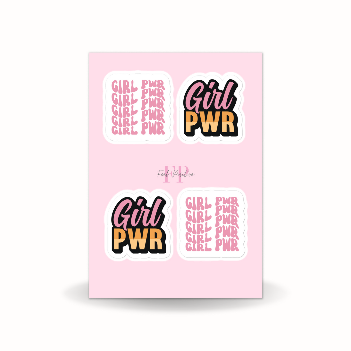 Feuille Autocollant Girl Pwr Feel Positive