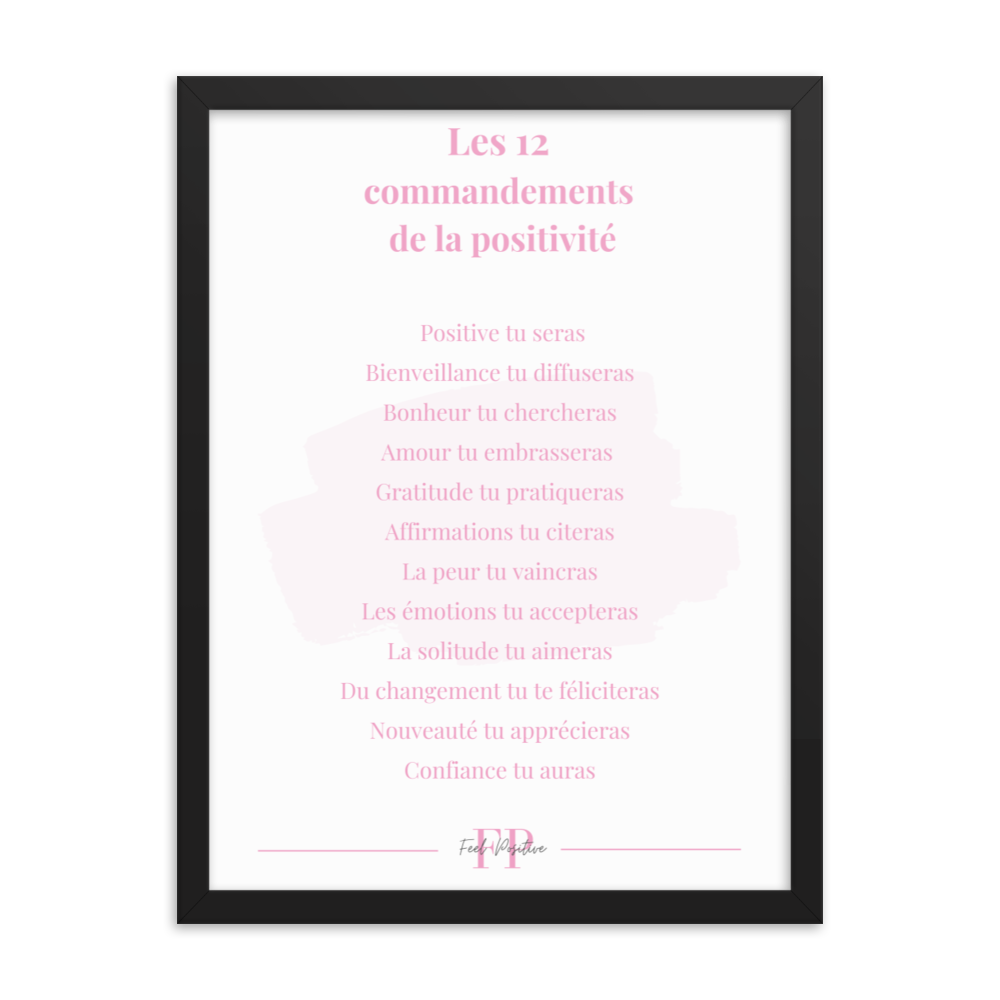 Les 12 commandements de la positivite 18x24 FeelPositive