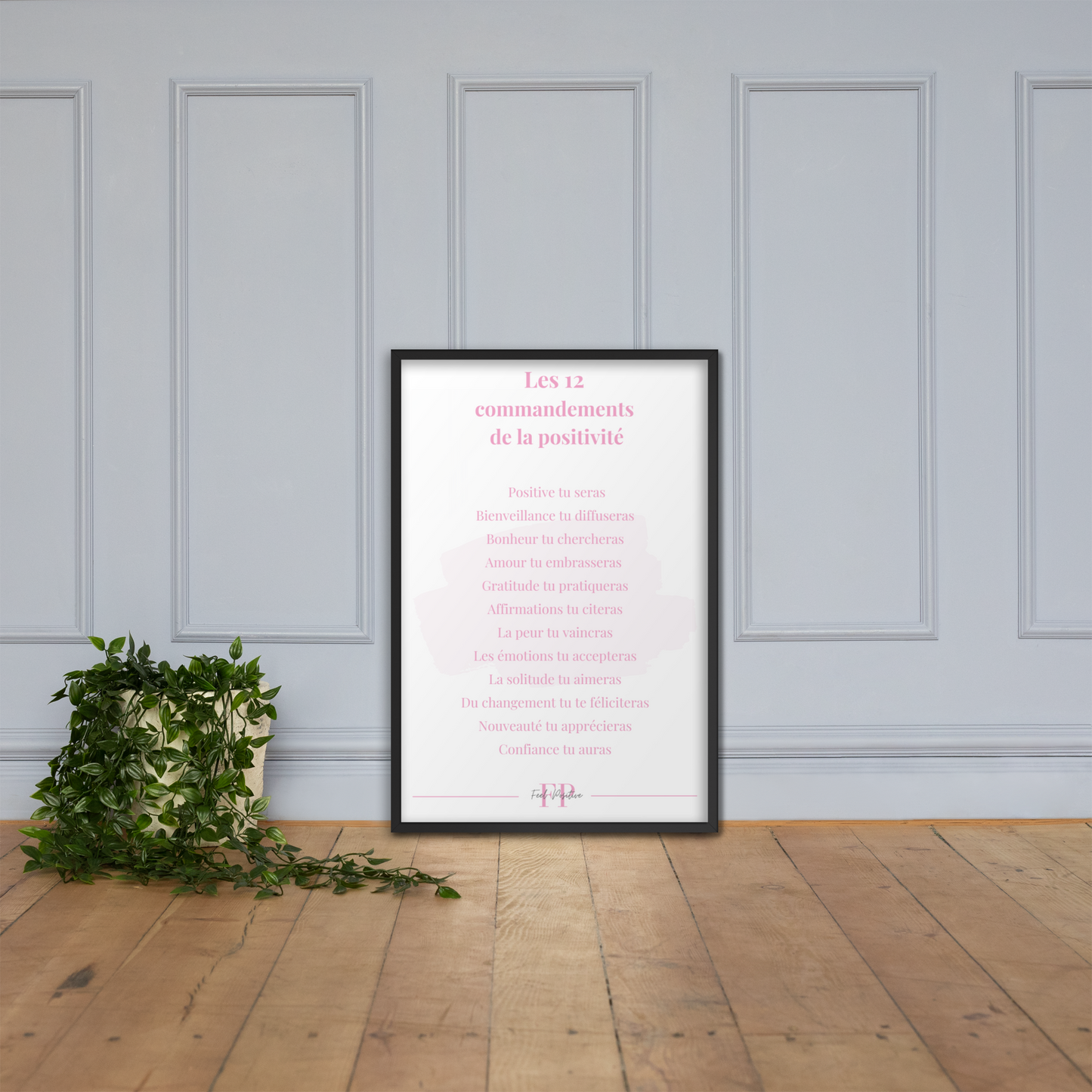 Framed poster"The 12 Commandments of Positivity"