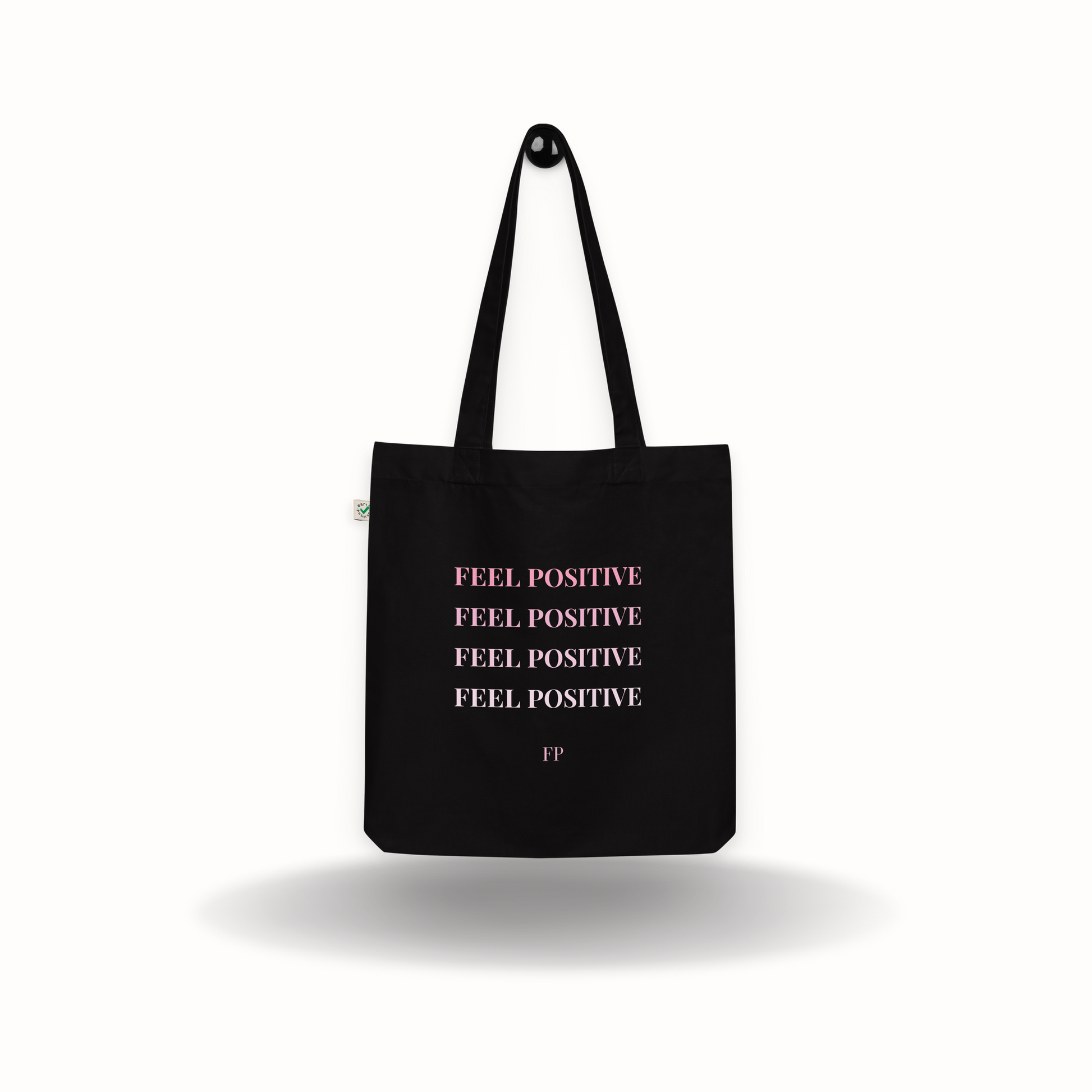 Tote Bag biologique noir Feel Positive