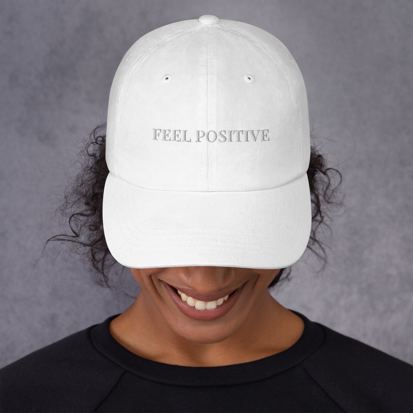 "Feel Positive" White Cap