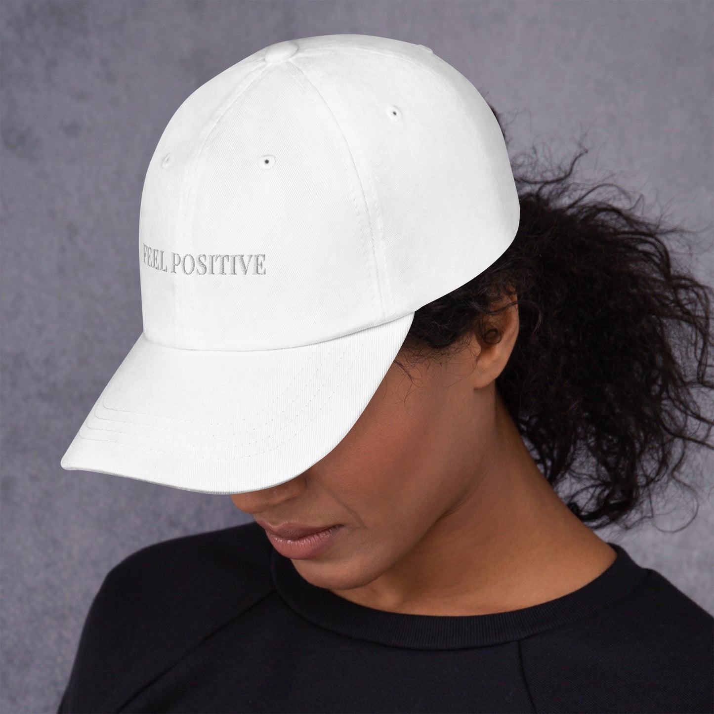 "Feel Positive" White Cap